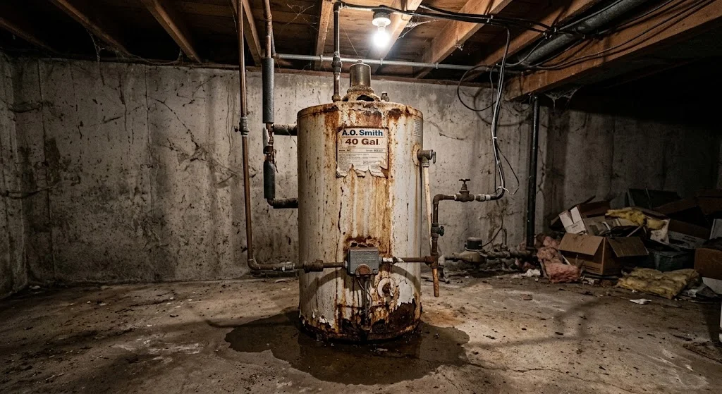old rusty water heater
