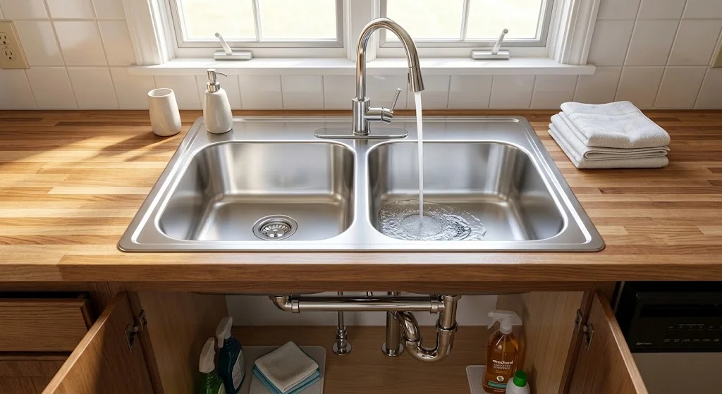 working kitchen sink