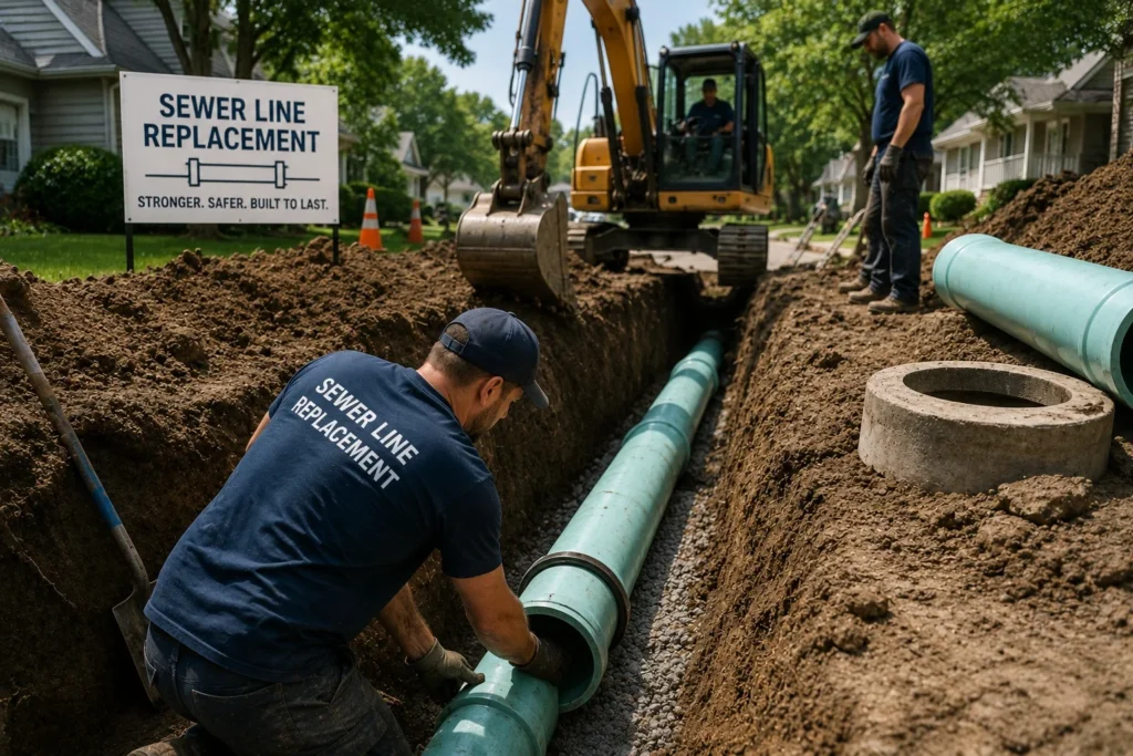 sewer line replacing in hickory