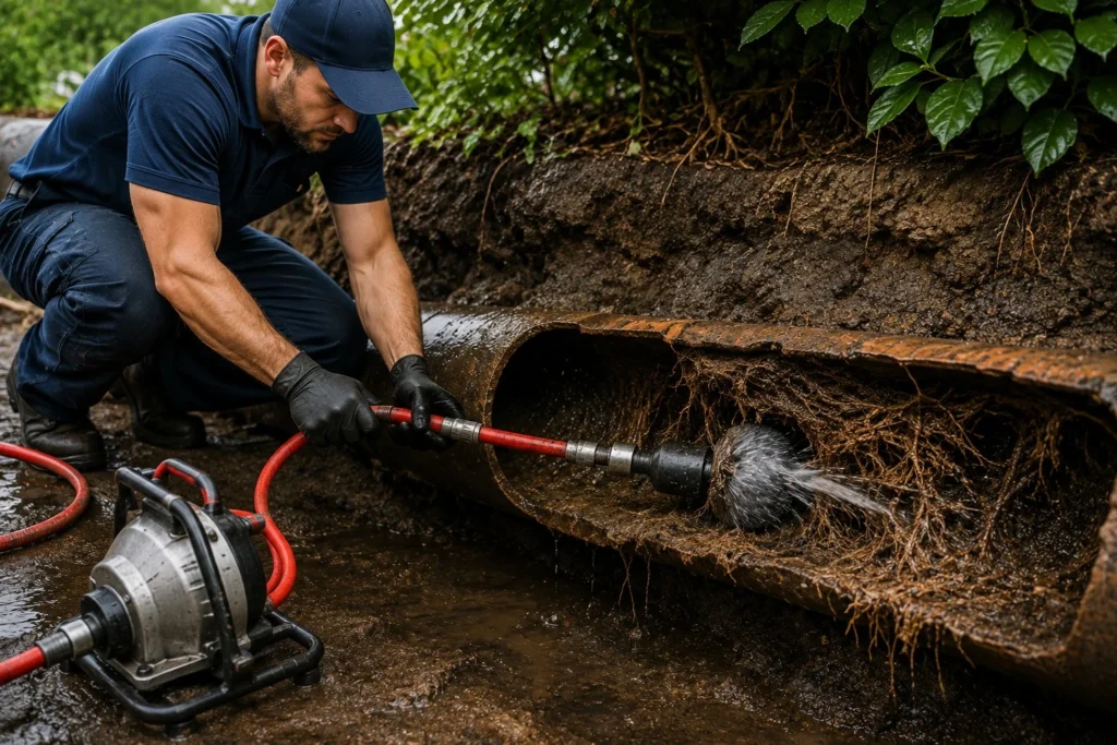 removing the sewer root