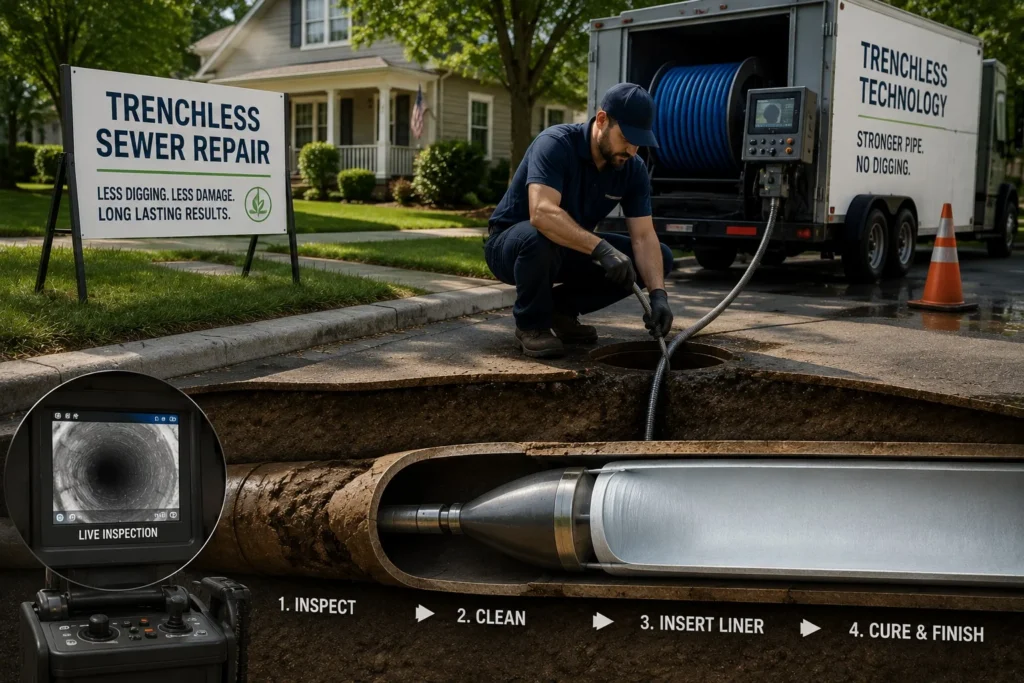trenchless sewer repair in hickory