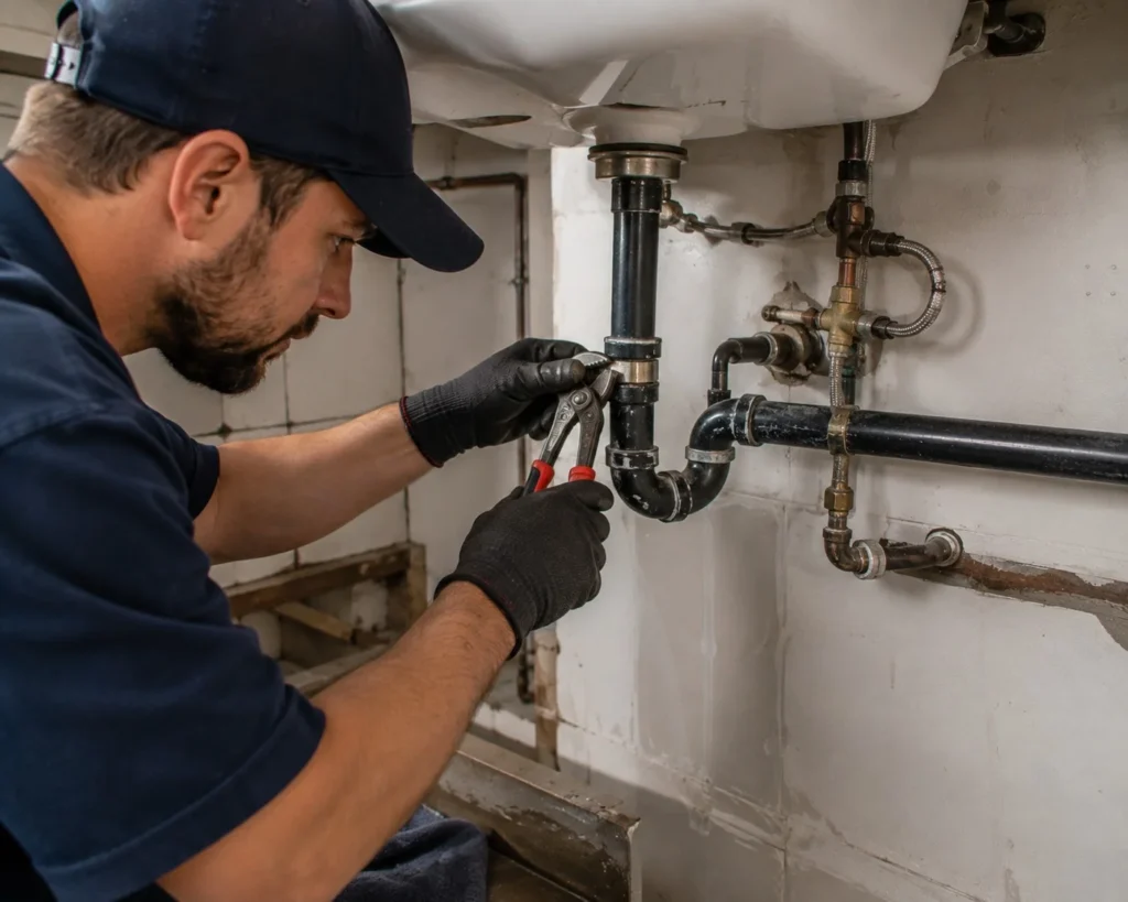 repairing a pipe in hickory